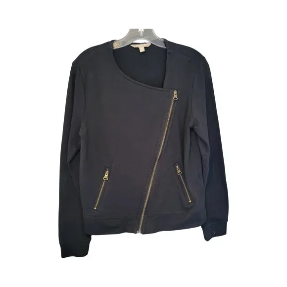 Banana Republic Cross Zipper Pocket jacket black size M - Picture 2 of 8